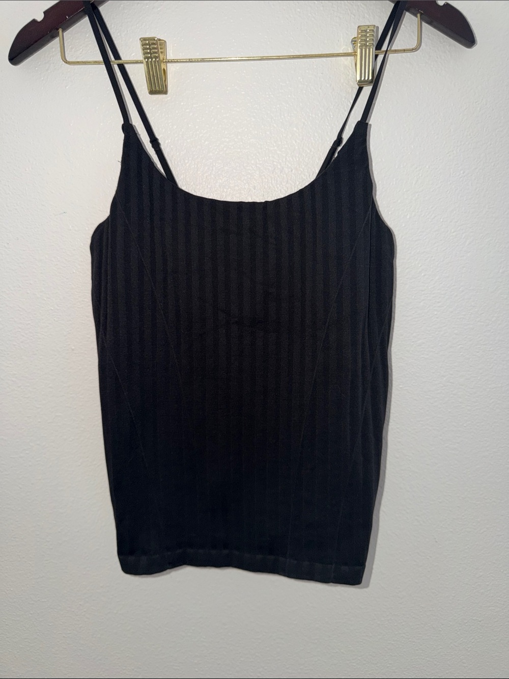Victoria's Secret Black Ribbed Spaghetti Strap Camisole
